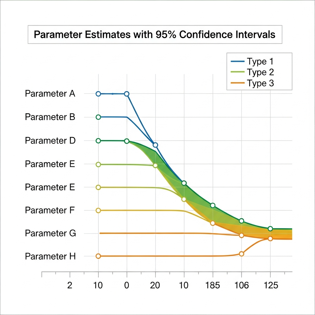 Parameter estimates with confidence intervals