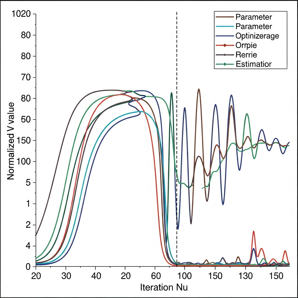 Parameter values converging over optimization iterations