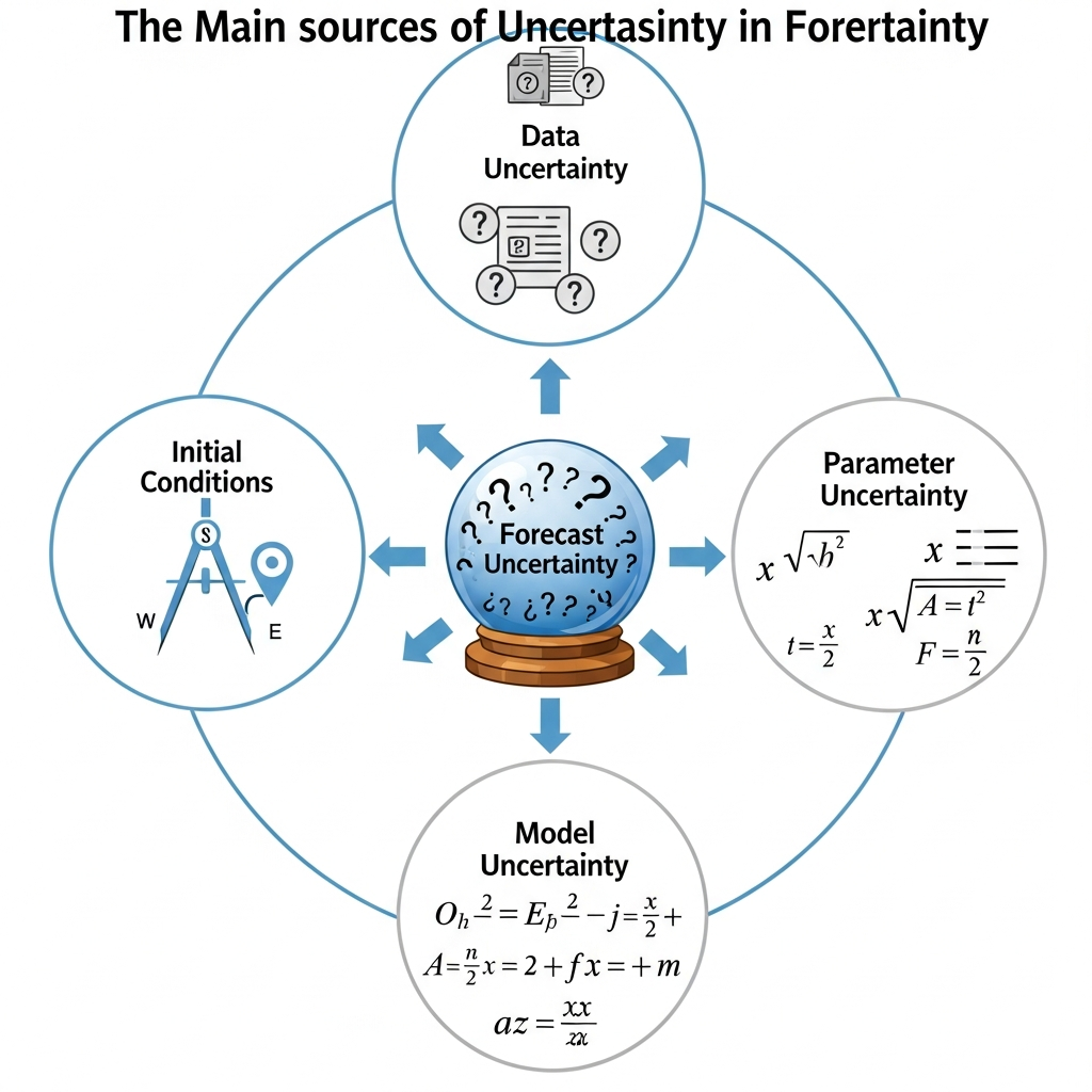 Four sources of uncertainty in cliodynamic modeling