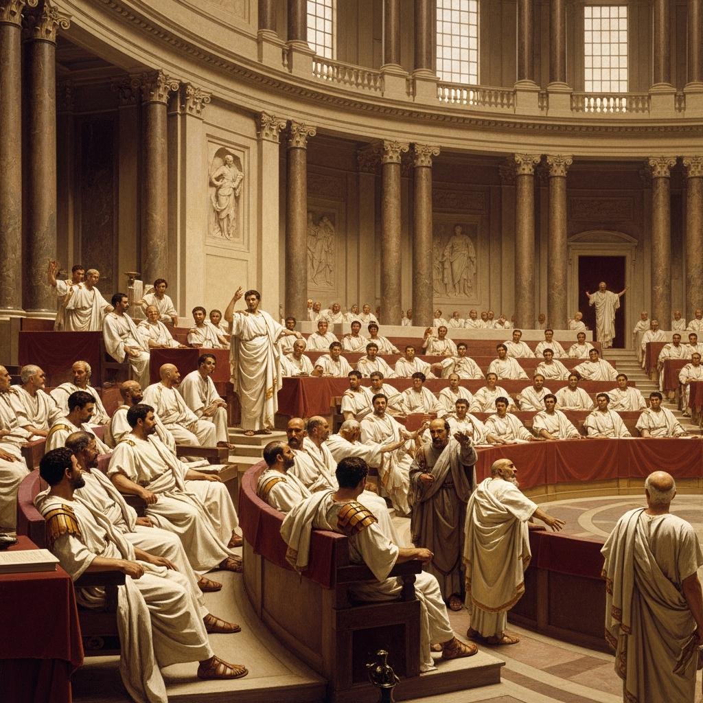 Roman Senate in session during the late Republic